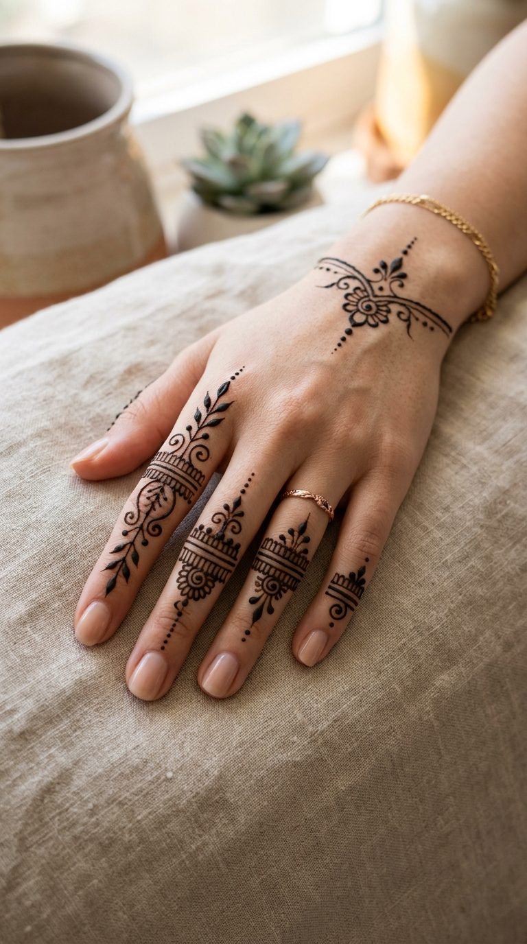 Minimal Finger Mehndi Art